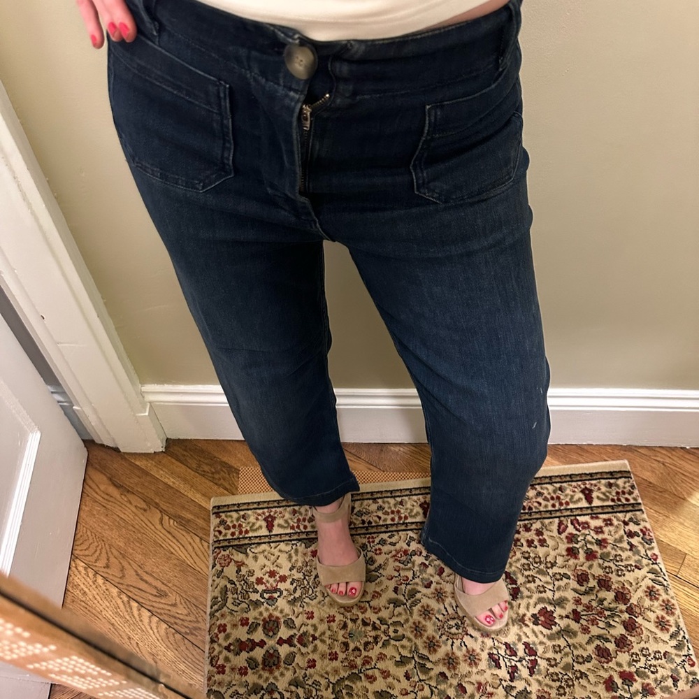 Plicro cropped wide leg jean size 27